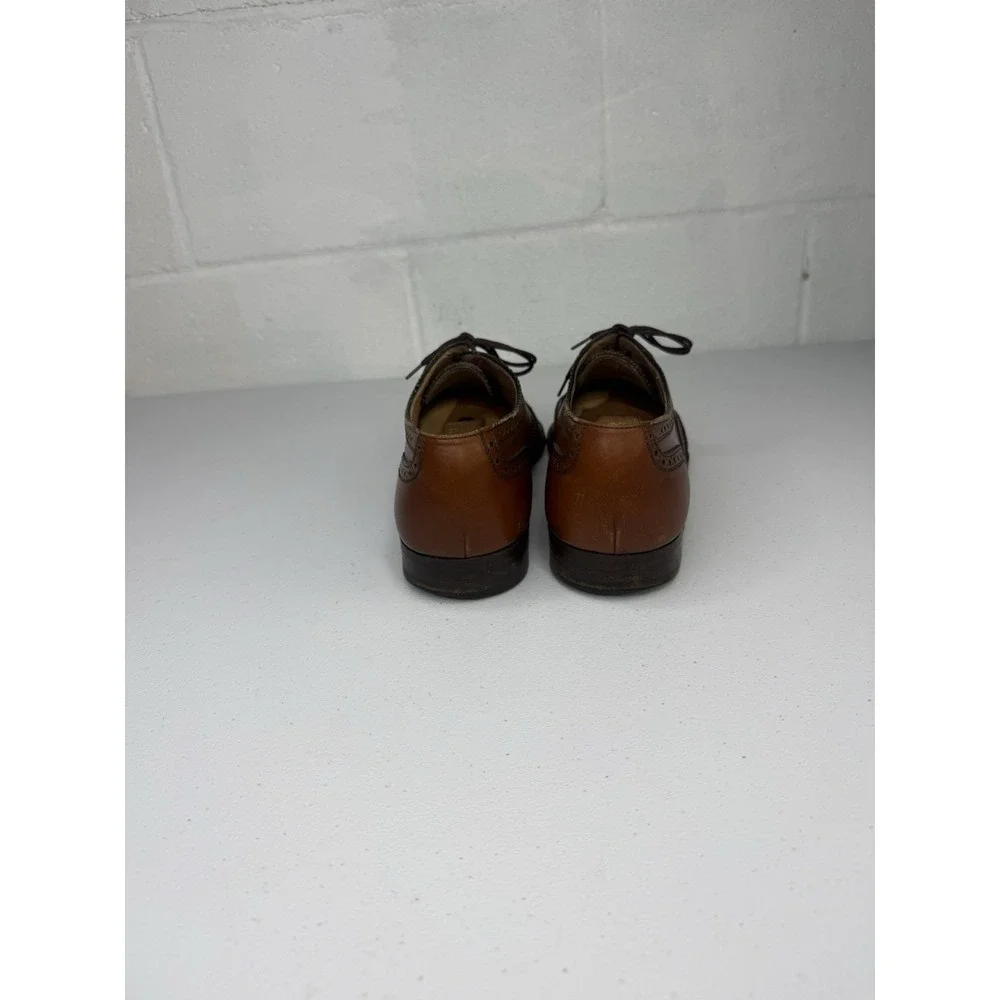 VTG Salvatore Ferragamo Oxford Mens 10 B  Dress Shoes Brown Leather